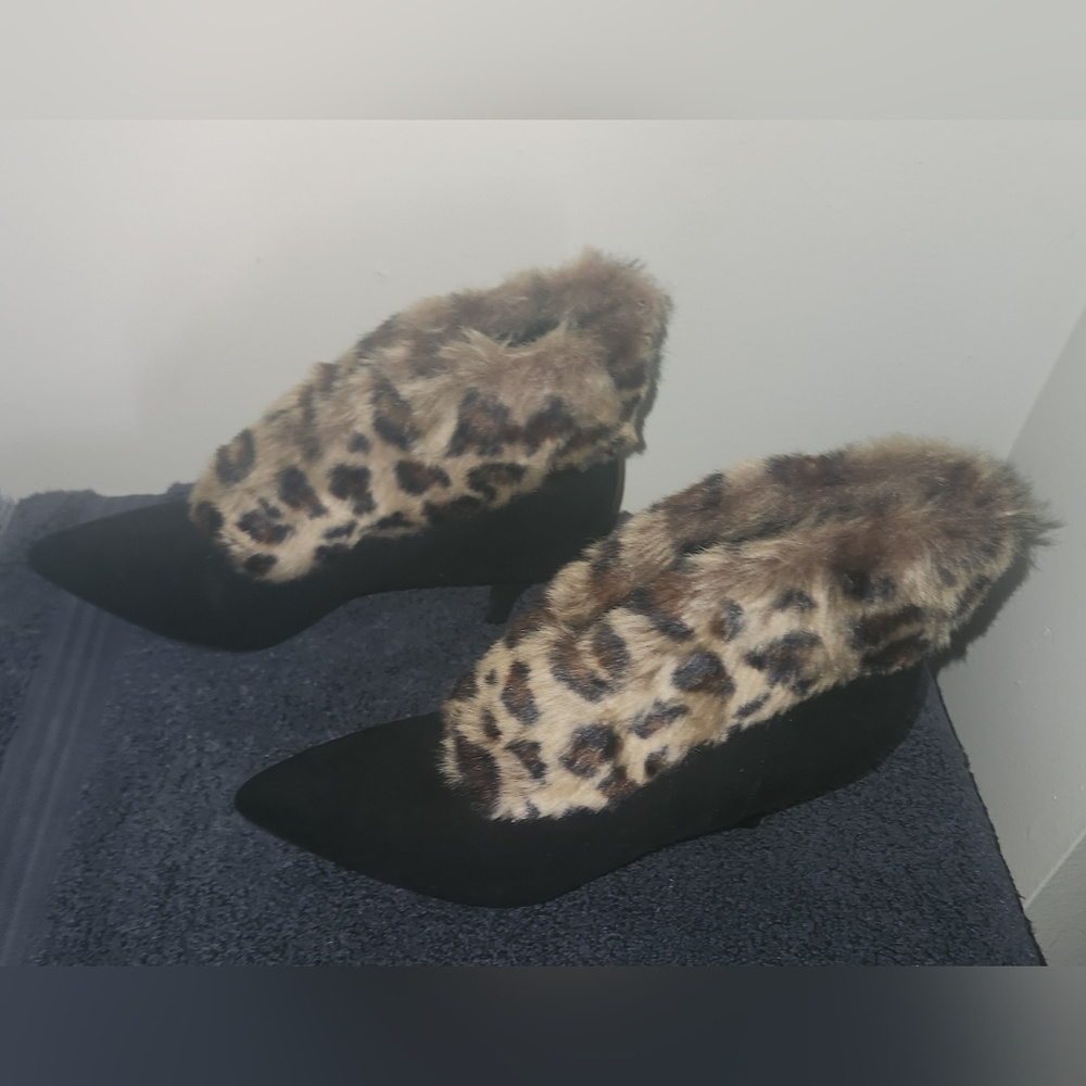 Faux Leopard Fur Ankle Boots By C Comfort Est. 1946 Size 11